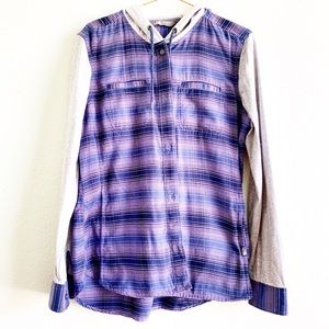 THE NORTH FACE long sleeve hoodie plaid sweatshirt  shirt sweater small top